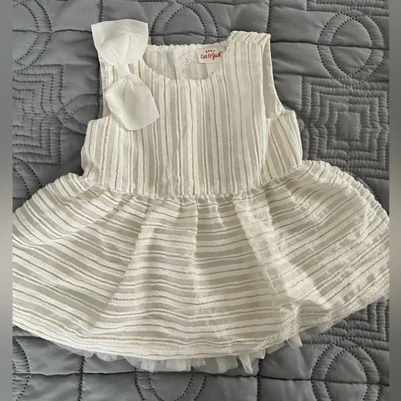 Cat & Jack | Dresses | Baby Girl 3mo Cat Jack White And Gold Fancy Dress |  Poshmark
